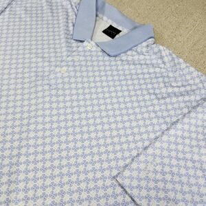 Dunning Golf Polo Men XXL Geometric Print Blue Mesh Quick Dry Cooling Fabric